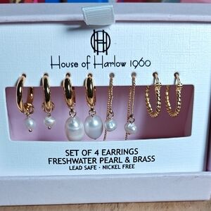 House of Harlow 1960 Gold and Pearl Earring Collection